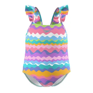 Speedo Print Frill Thinstrap jr Speedo | Flerfarget | EnduraSoft
