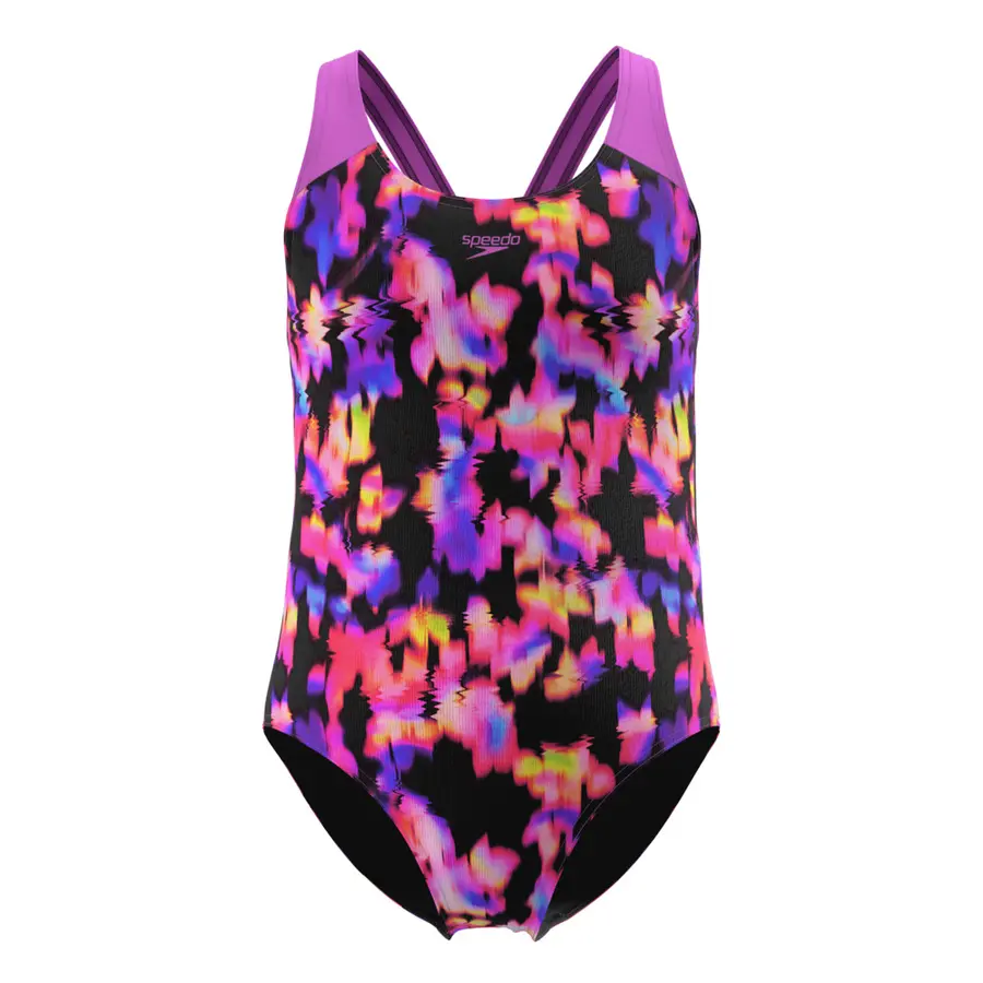 Speedo Print Splashback jr 116 Speedo | Svart/Rosa | EnduraFlex 