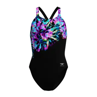 Speedo Placement Printed Powerback Speedo | Svart/Flerfarget | Endurance+