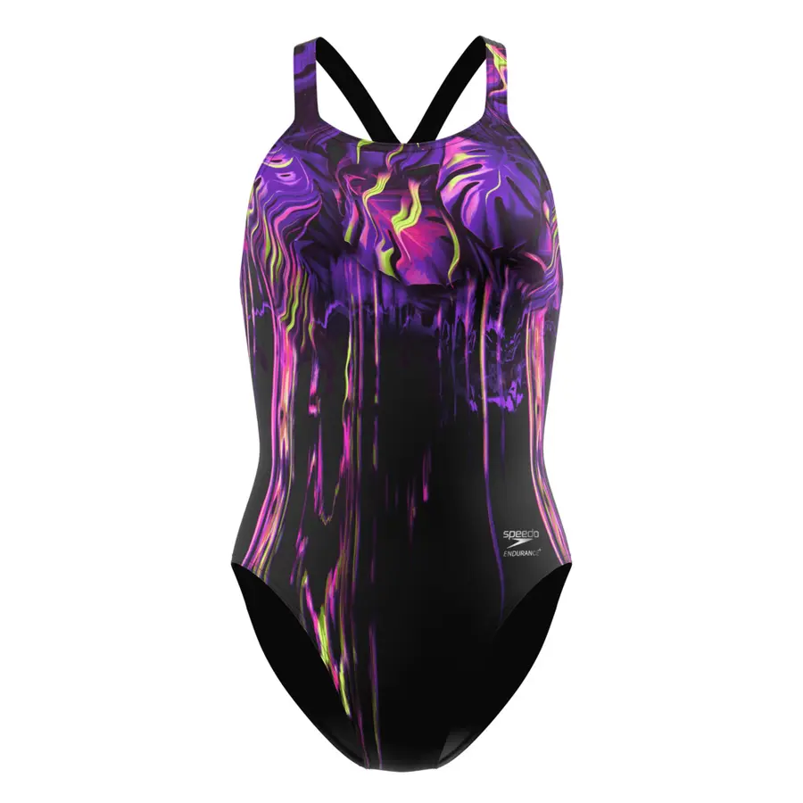 Speedo Placement Printed Powerback 22 Speedo |Svart/Rosa | Endurance+ 