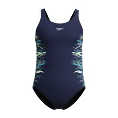 Placement Muscleback Badedrakt jr 116 Speedo | Marineblå/Grønn | Enduraflex