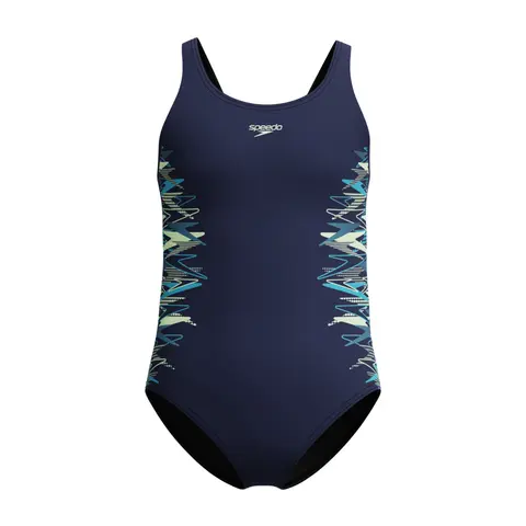 Placement Muscleback Badedrakt jr Speedo | Marineblå/Grønn | Enduraflex