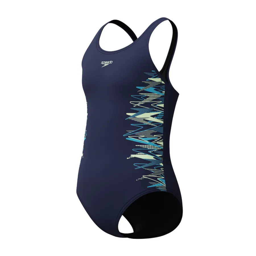 Placement Muscleback Badedrakt jr 116 Speedo | Marineblå/Grønn | Enduraflex 