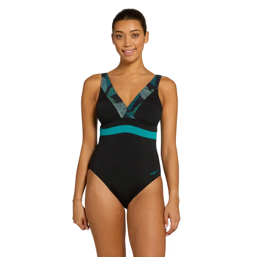 Zoggs Evergreen Square Back EU34 Zoggs | Svart/Flerfarget | Ecolast+ 