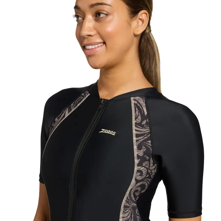 Zoggs Damask Kneesuit Side Print EU34 Zoggs | Svart/Flerfarget | Elastomax 