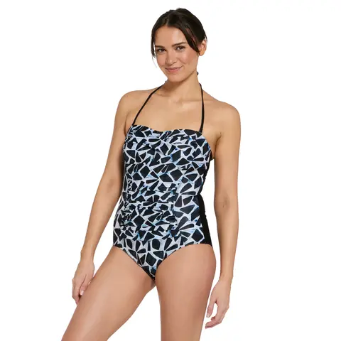 Moonstone Ruched Bandeau Badedrakt Zoggs | Svart/Flerfarget | Ecolast