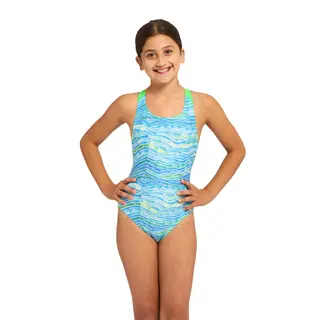 Zoggs Fishdom Flyback jr Zoggs | Bl&#229;/Gr&#248;nn/Gul | Ecolast