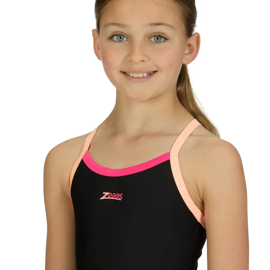 Kerrawa Strikeback Badedrakt jr 116cm Zoggs | Svart/Flerfarget | Ecolast 