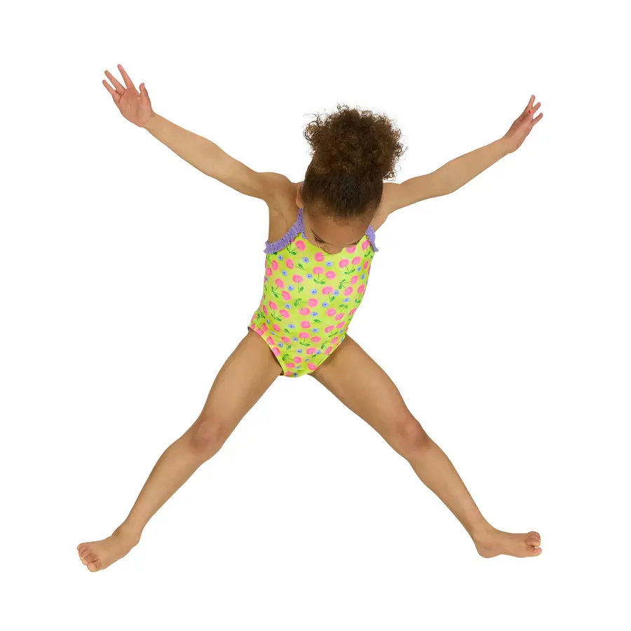 Cherries Ruffle Crossback Badedrakt 110 Zoggs | Gul/Flerfarget | Ecolast 