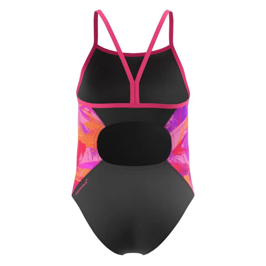 Speedo Print Spliced Thinstrap jr 104 Speedo | Svart/Rosa | Endurance+ 