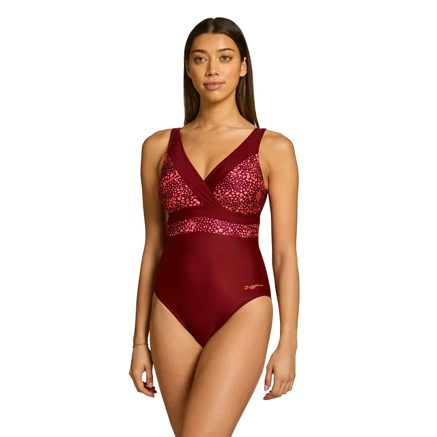 Zoggs Sea Skin Coral Square Back EU36 Zoggs | Rød | Ecolast 