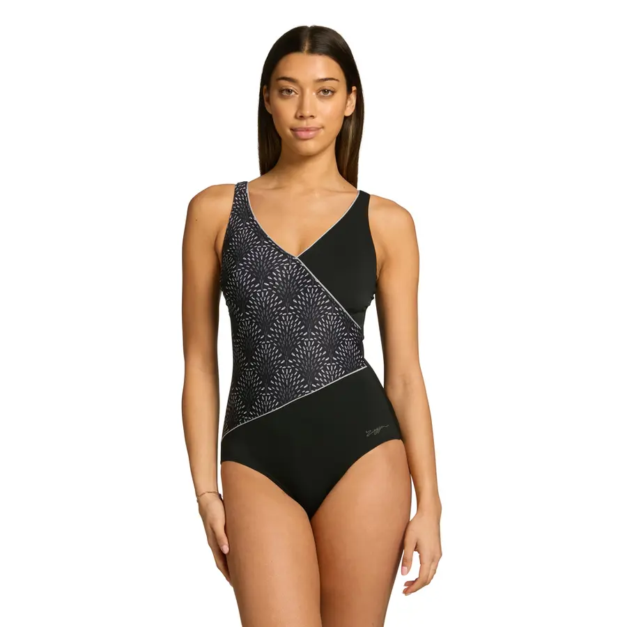 Zoggs Artemis Adjustable Wrap Front EU34 Zoggs | Svart/Flerfarget | Ecolast+ 