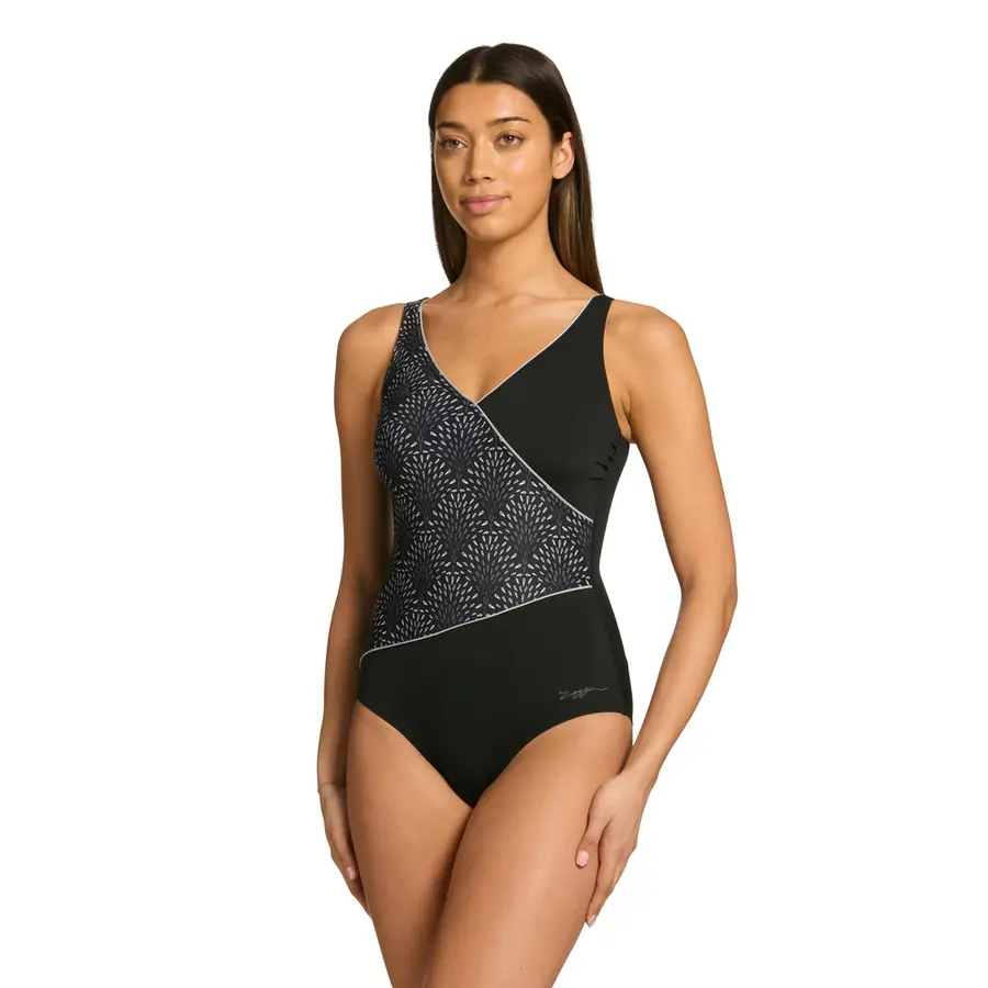 Zoggs Artemis Adjustable Wrap Front EU34 Zoggs | Svart/Flerfarget | Ecolast+ 
