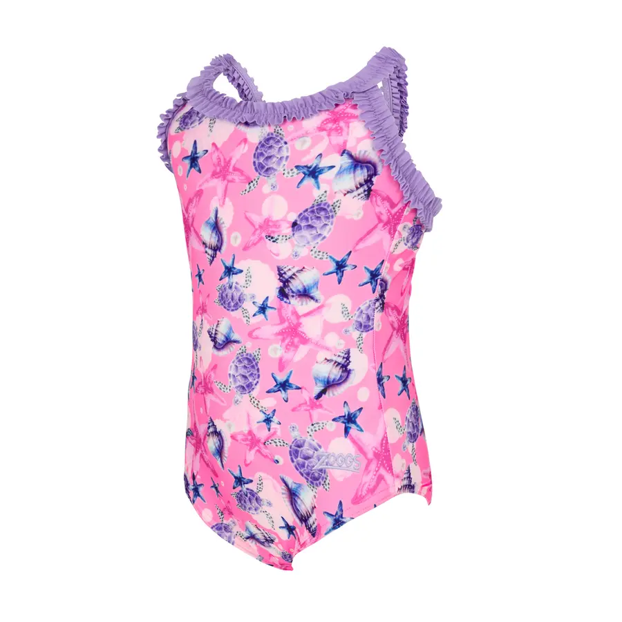 Zoggs Sarina Ruffle Crossback 80cm Zoggs | Rosa/Flerfarget | Ecolast 
