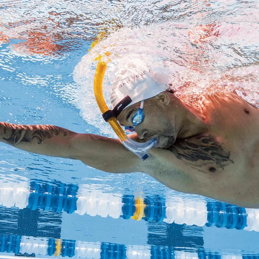 FINIS Original Swimmer's Snorkel sr Gul frontsnorkel til svømmeteknikk 