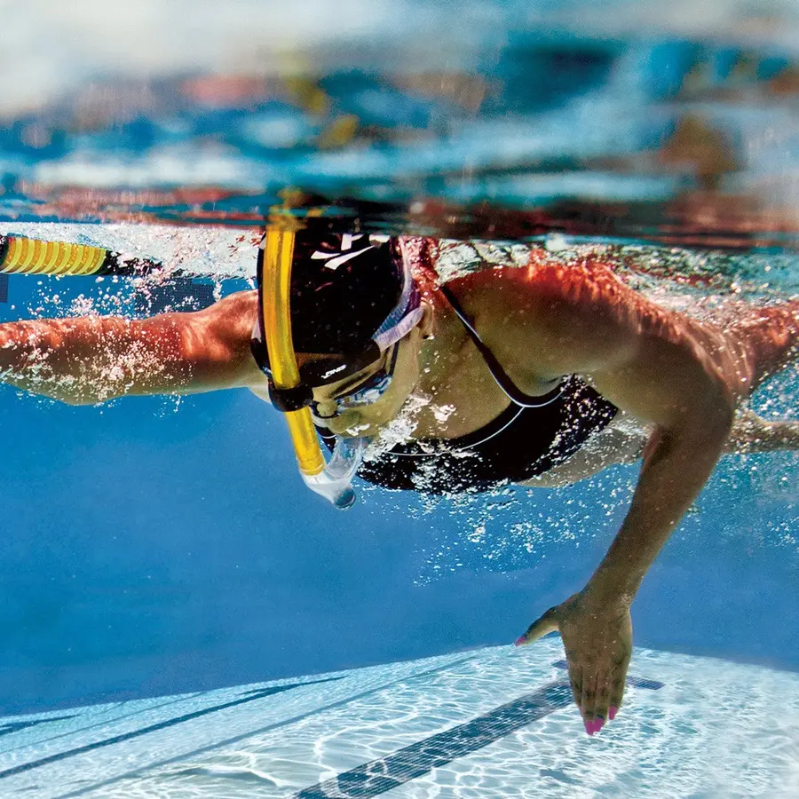 FINIS Original Swimmer's Snorkel sr Gul frontsnorkel til svømmeteknikk 