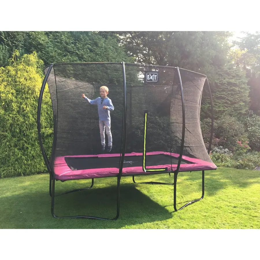 EXIT Silhouette trampoline 214 x 305 cm | Rosa | Sikkerhetsnett 