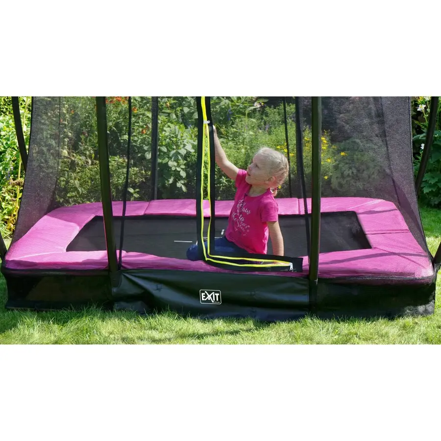 EXIT Silhouette bakketrampoline 153 x 214 cm | Rosa | Sikkerhetsnett 