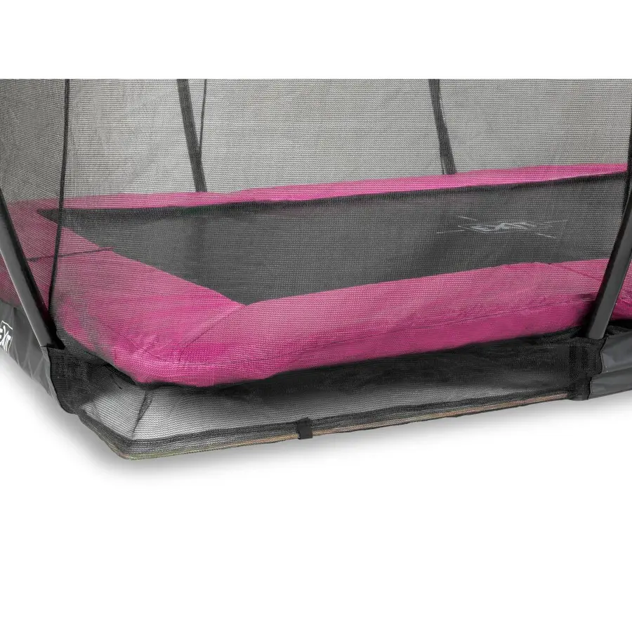 EXIT Silhouette bakketrampoline 214 x 305 cm | Rosa | Sikkerhetsnett 