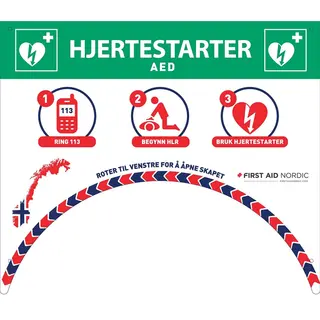 Tilbeh&#248;r | Informasjonsplate Rotaid solid skap | Hjertestarter