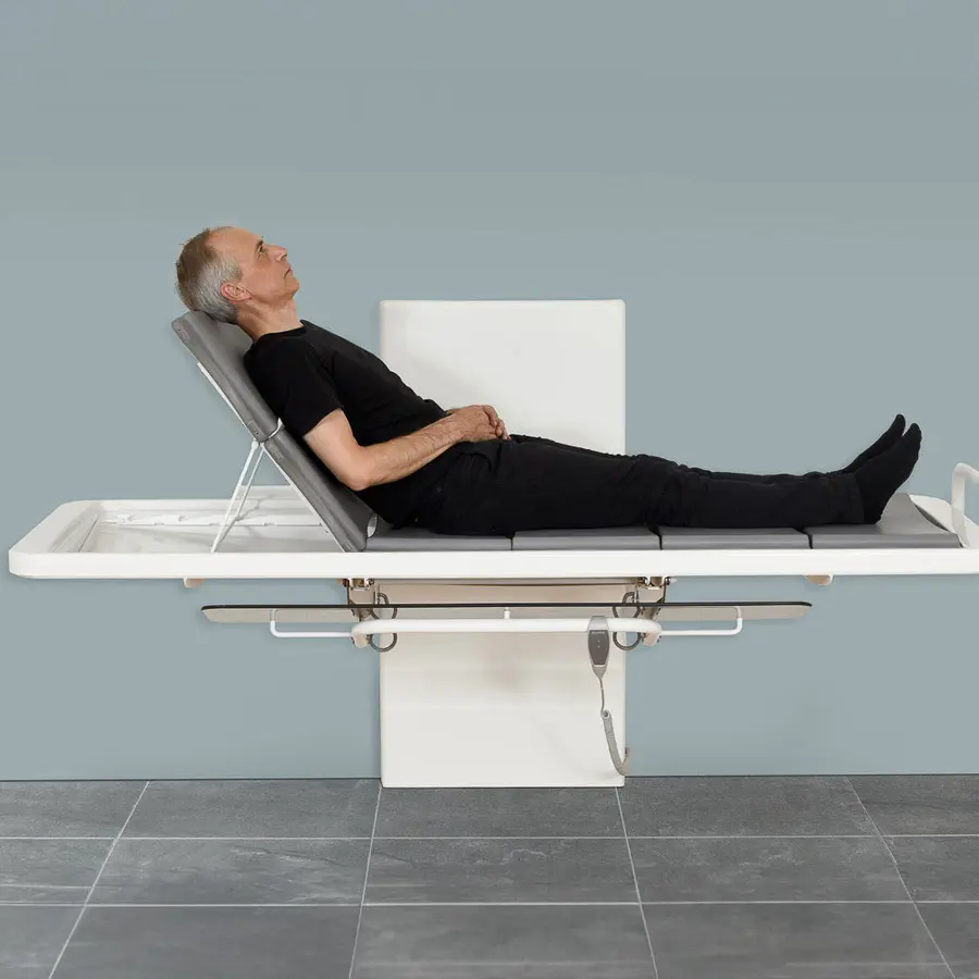 Dusjstellebord med ryggstøtte 146 cm El.| Justerbar|Vegghengt | Ryggstøtte 