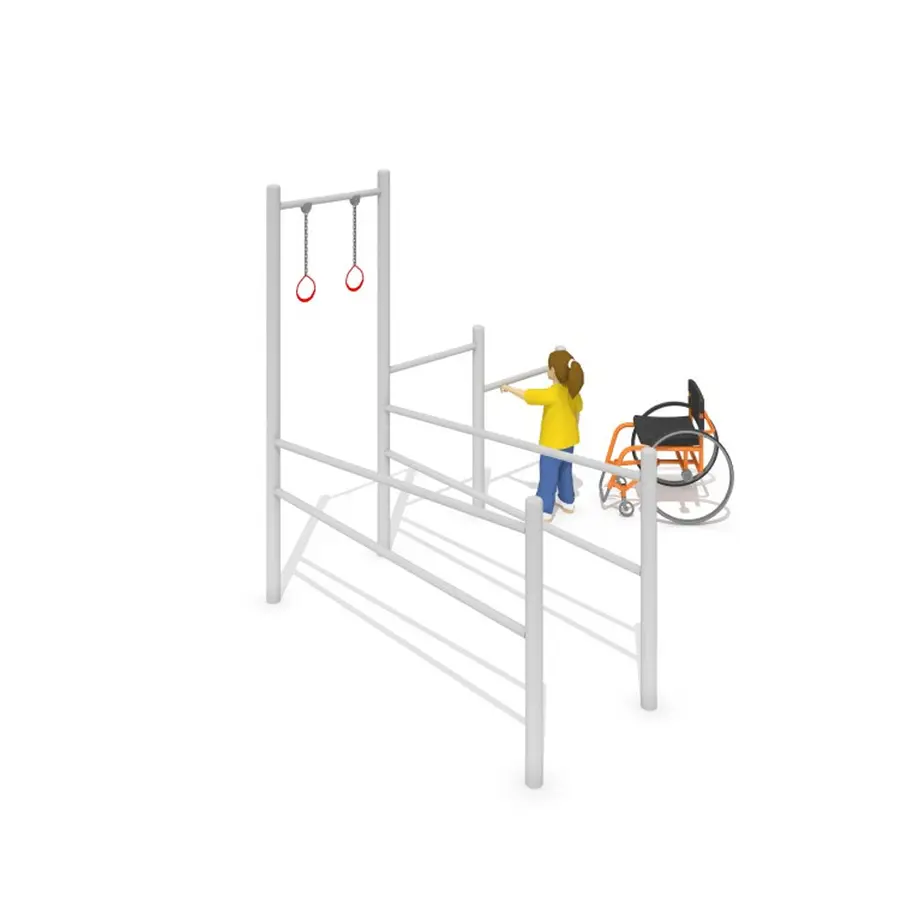 Rehabiliteringsstativ 2 Tilpasset rullestol | Treningspark 