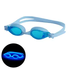 FlowGlow Svømmebrille barn og junior FINIS 4-12 år | Blå | Lyser i mørket