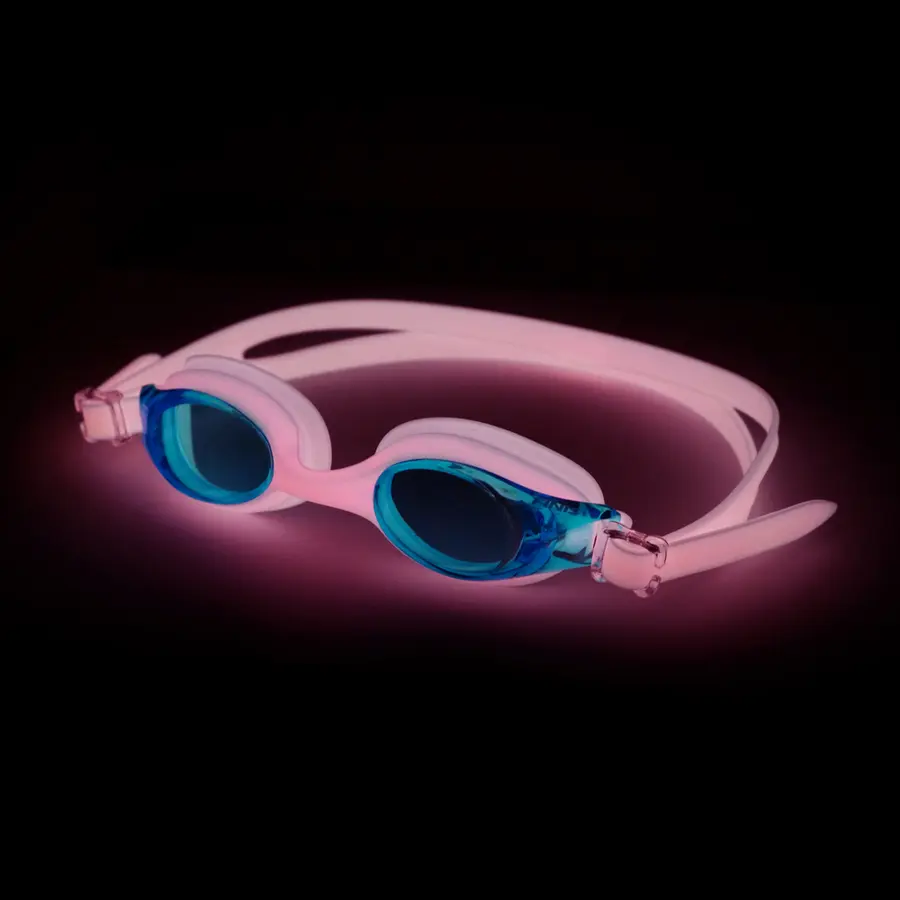 FlowGlow Svømmebrille barn og junior FINIS 4-12 år | Rosa | Lyser i mørket 