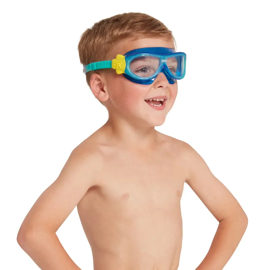 Phantom Kids Mask Svømmebrille barn Zoggs 2-6 år | Klar linse | Blå/turkis 