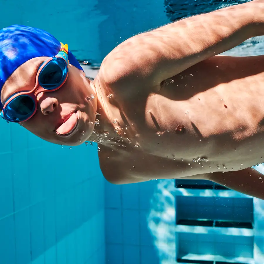 Biofuse 2.0 Junior Svømmebrille Speedo 6-14 år | Blå linse | Oransje 