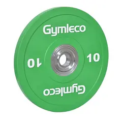 Vektskive Gymleco Bumper Plates 10 kg Hull: 50 mm | Grønn