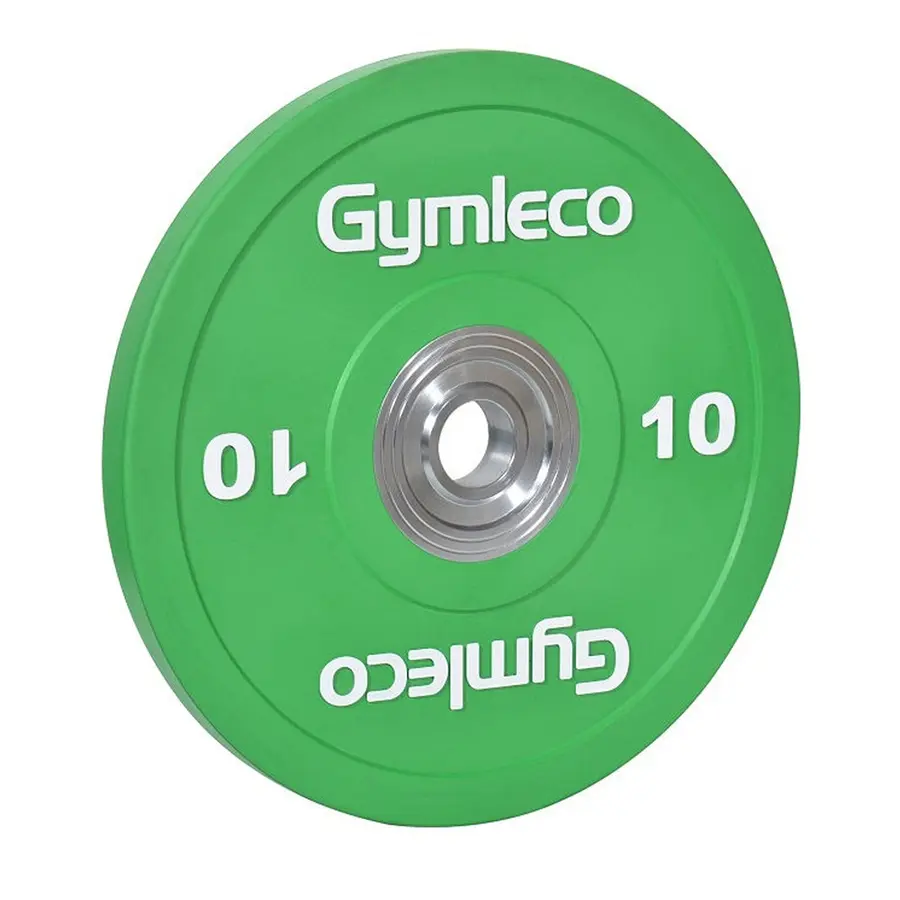 Vektskive Gymleco Bumper Plates 10 kg Hull: 50 mm | Grønn 