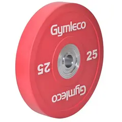 Vektskive Gymleco Bumper Plates 25 kg Hull: 50 mm | Rød