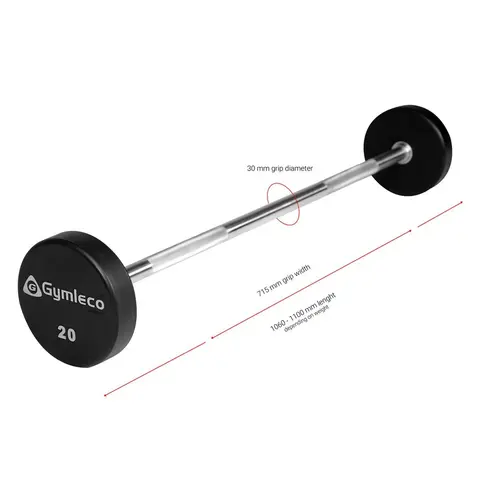 Gymleco vektstang med fast vekt 7,5 - 30 kg