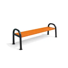 Parkbenk Classic I 1,7 m Benk av stål med sitteflate i tre