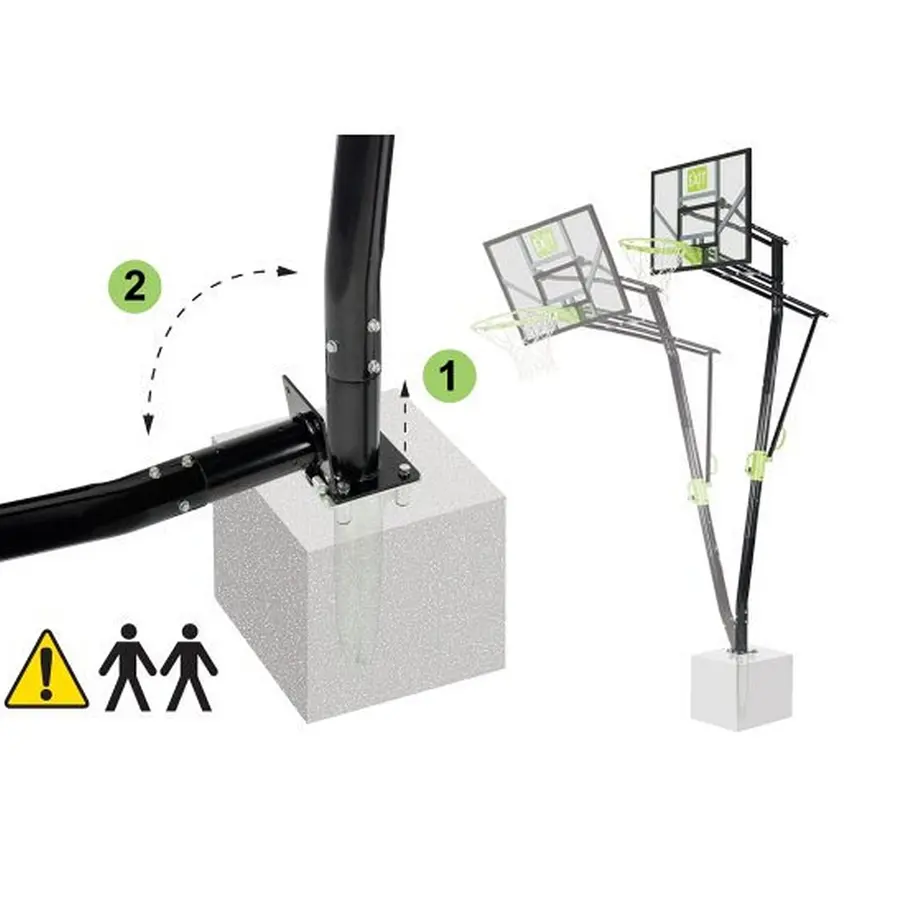 Basketballstativ EXIT Galaxy Fastmontert | Høydejustering 