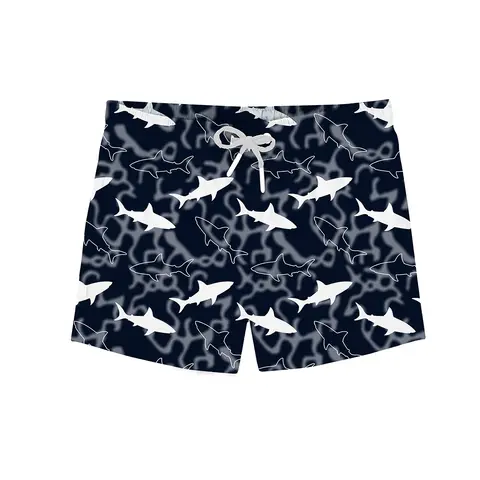 Big White Badeshorts Jr Slipstop | Svart/Hvit/Grå | Polyester