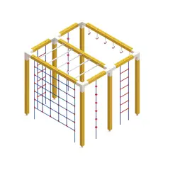 Klatrestativ med klatrenett Hinderelementer