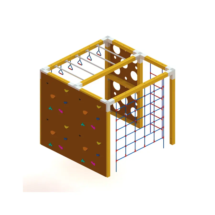 Klatrestativ med klatrevegg Stor klatrekube 