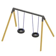 Huskestativ i tre og stål For 2 huskeseter