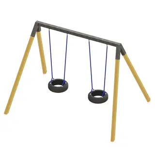 Huskestativ i tre og stål For 2 huskeseter