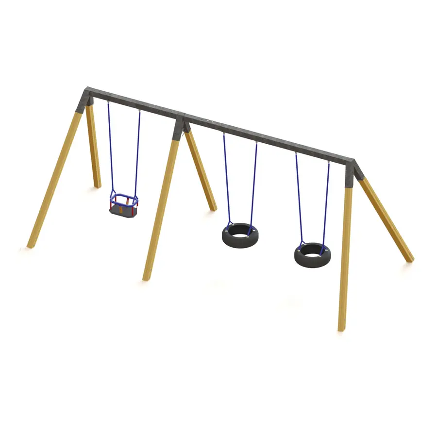 Huskestativ i tre og stål For 3 huskeseter 