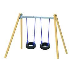 Huskestativ i tre med ståldrager For to huskeseter