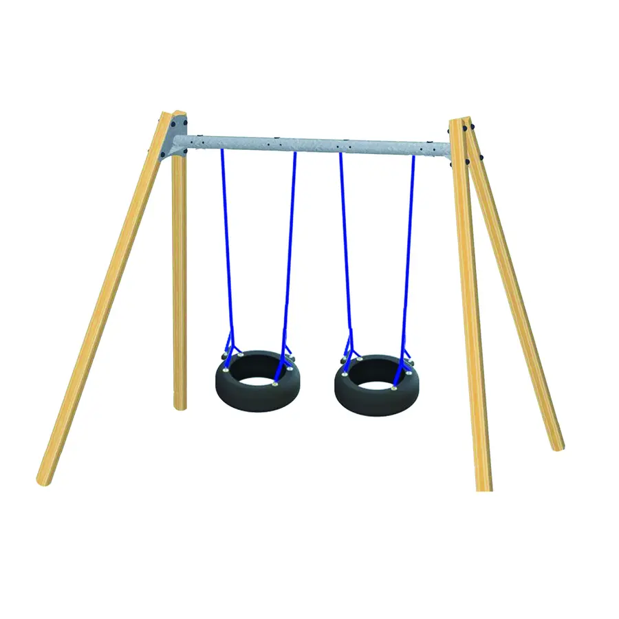 Huskestativ i tre med ståldrager For to huskeseter 