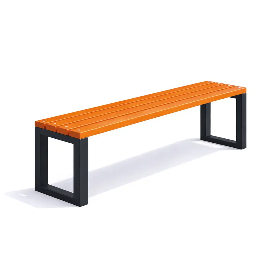 Parkbenk 1,7 m Benk av stål med sitteflate i tre 