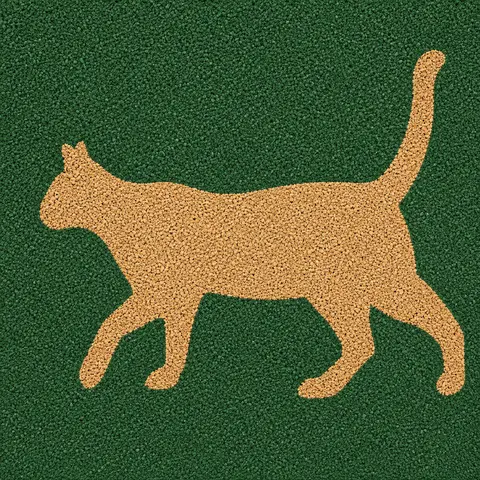 Støtmatte med motiv | 45 mm Grønn støtmatte med katt