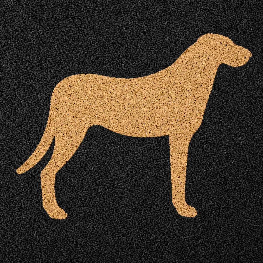 Støtmatte med motiv | 45 mm Svart støtmatte med hund 