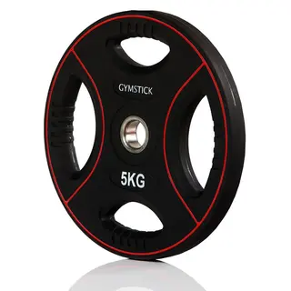 Gummierte vektskiver 5 kg for gruppetrening, styrketrening og pump