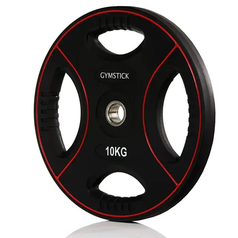 Gummierte vektskiver 10 kg for gruppetrening, styrketrening og pump