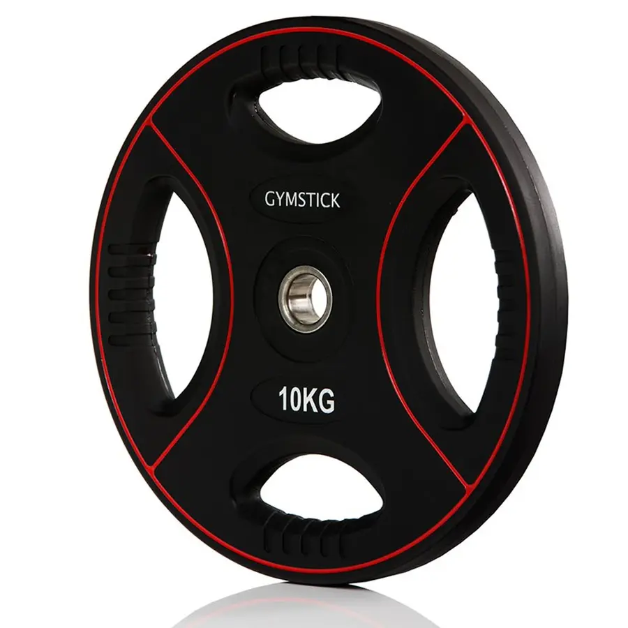 Gummierte vektskiver 10 kg for gruppetrening, styrketrening og pump 